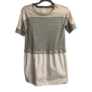 Crewcuts Gray Cream White Shirt Dress Size 10 Girls